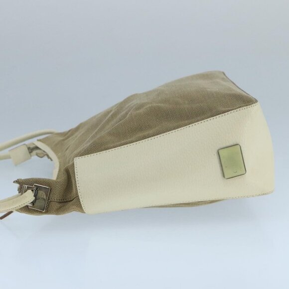 GUCCI Shoulder Bag Canvas Leather Beige White Silver - Picture 5 of 16